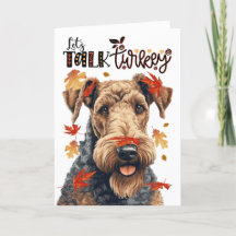感謝祭Airedale Dog Let's Talk Turkey