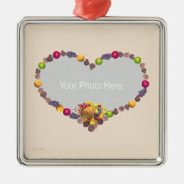 感謝祭Cornucopiaハート(フォトフレーム) セラミックオーナメント