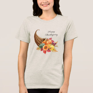 感謝祭Cornucopia女性のTシャツ トライブレンドTシャツ