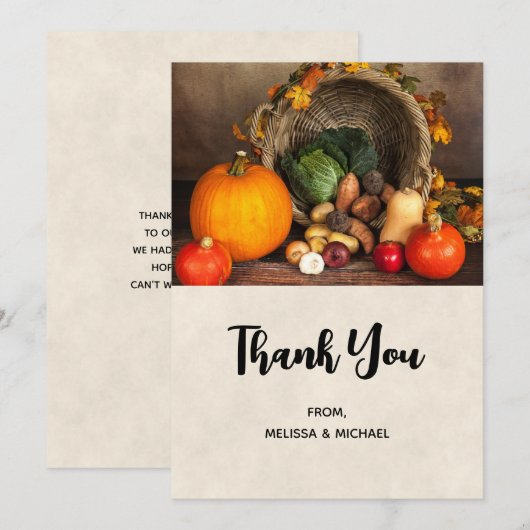 感謝祭Cornucopia豊作 サンキューカード (正面/裏面)