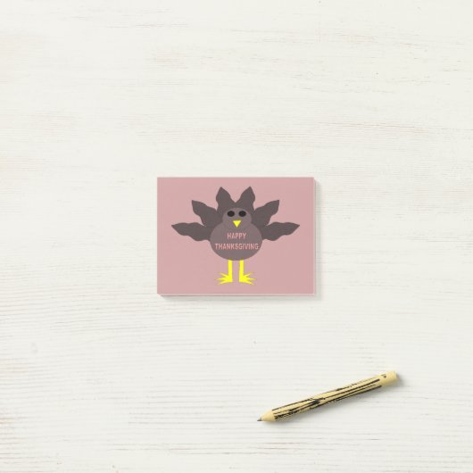 感謝祭PlUcked Turkey Post it notes Pad ポストイット (デスク上)