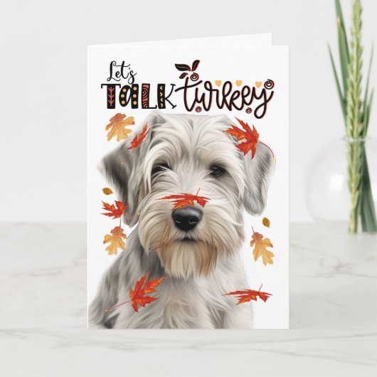 感謝祭Sealyham Terrier Let's Talk Turkey シーズンカード (正面)
