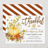 感謝祭Thanksgiving招待状(Thankful AF) 招待状 (正面/裏面)