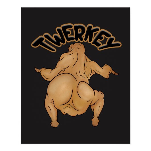 感謝祭Twerkey光沢ポスター ポスター (正面)