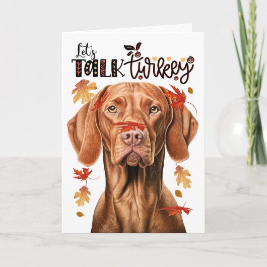 感謝祭Vizsla犬はトルコ語を話そう シーズンカード (正面)