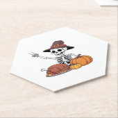 感謝祭X線スケルトンおもしろいロックハンド秋L ペーパーコースター (アングル)