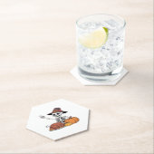 感謝祭X線スケルトンおもしろいロックハンド秋L ペーパーコースター (インサイチュ)