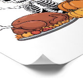 感謝祭X線スケルトンおもしろいロックハンド秋L ポスター (角)