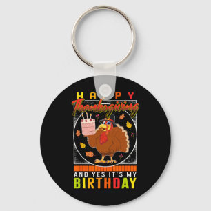 感謝祭Yesそれが私の誕生日トルコ秋ファ キーホルダー