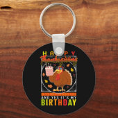 感謝祭Yesそれが私の誕生日トルコ秋ファ キーホルダー (正面)