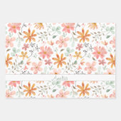 感謝秋の花オレンジのパターン名 ラッピングペーパーシート (正面)