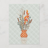 感謝秋の葉の配置 シーズンポストカード (正面)