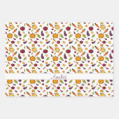 感謝秋の野菜パターン名 ラッピングペーパーシート (正面)