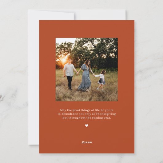 感謝秋ハッピーサンクスギビング写真カード シーズンカード (裏面)