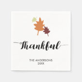 感謝秋紅葉オレンジ書道 スタンダードカクテルナプキン (正面)