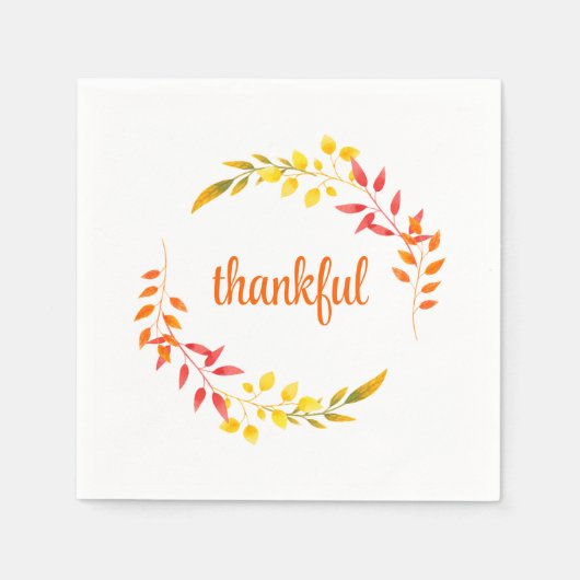 感謝秋紅葉感謝祭モダン スタンダードカクテルナプキン (正面)