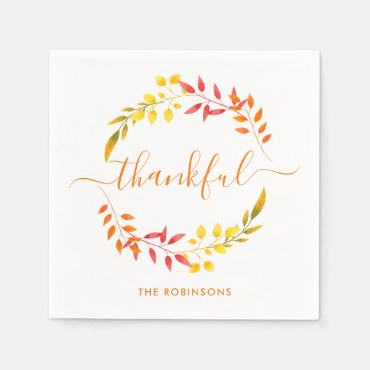 感謝秋紅葉感謝祭モダン スタンダードカクテルナプキン (正面)