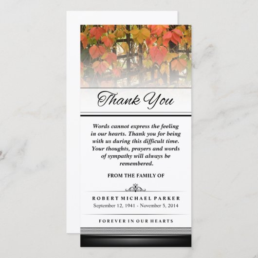 感謝紅葉言葉は表現できない サンキューカード (正面/裏面)