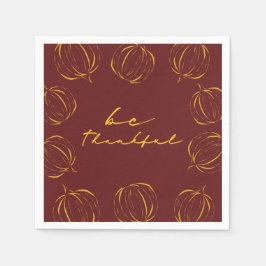 感謝素朴のカボチャのフレーム感謝祭 スタンダードカクテルナプキン