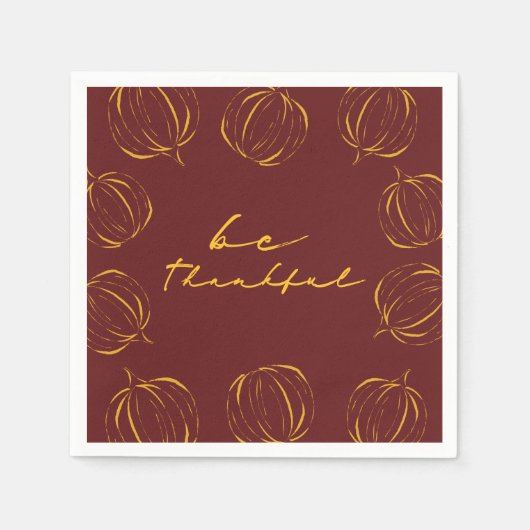 感謝素朴のカボチャのフレーム感謝祭 スタンダードカクテルナプキン (正面)