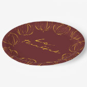 感謝素朴のカボチャのフレーム感謝祭 ペーパープレート (アングル)