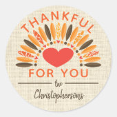 感謝素朴の気持ちを込めて感謝祭 ラウンドシール (正面)