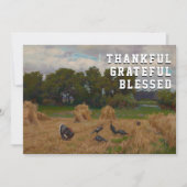 感謝素朴エレガント心に満ち賛美た収穫 シーズンカード (正面)