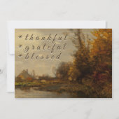 感謝素朴感謝の秋賛美のコテージ シーズンカード (正面)
