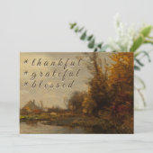 感謝素朴感謝の秋賛美のコテージ シーズンカード (スタンド正面)
