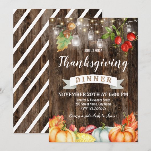 感謝素朴祭の晩餐 招待状 (正面/裏面)