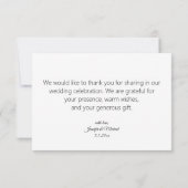 感謝結婚のハートの写感謝してい真 カード (裏面)