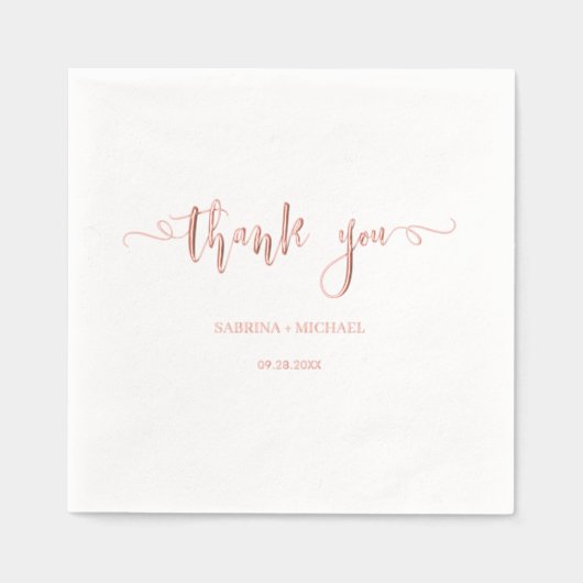 感謝結婚の 箔ナプキン (正面)