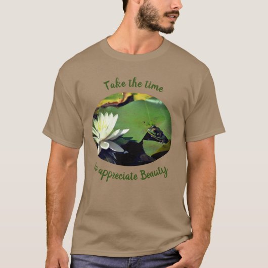 感謝美しいのカエルの感動的言葉 Tシャツ (正面)