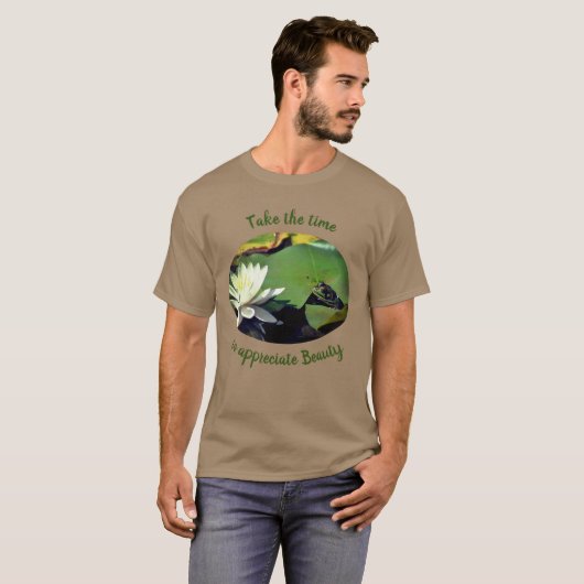 感謝美しいのカエルの感動的言葉 Tシャツ (正面フル)