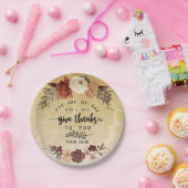 感謝聖書の聖句与え私は感謝していフローラ ペーパープレート (パーティー)