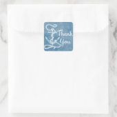 感謝航海のの出荷いかり水色ブルー スクエアシール (バッグ)