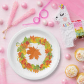 感謝色数々のの葉色 ペーパープレート (パーティー)