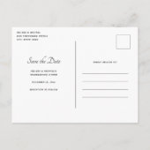 感謝表のエレガント設定日付の保存 インビテーションポストカード (裏面)