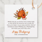 感謝詩の国カボチャ素朴ンハーベスト フェイバータグ (裏面)