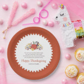 感謝詩カントリー素朴カボキンブーケ ペーパープレート (パーティー)