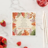 感謝詩。感謝祭おめでとう。カスタム. スタンダードカクテルナプキン (インサイチュ)