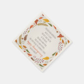 感謝詩。感謝祭おめでとう。カスタム. スタンダードカクテルナプキン (角)