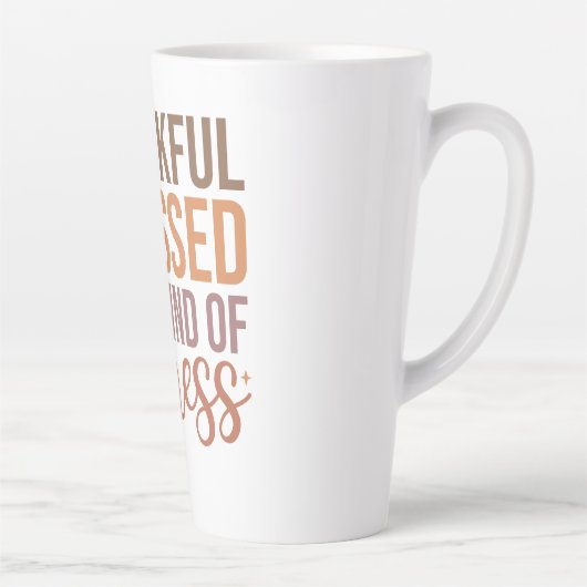 感謝賛美して一種の混乱 カフェラテマグ (右)