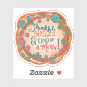 感謝賛美して混乱おもしろいのインスピリかわいらしティ シール (シート)