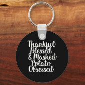 感謝賛美とマッシュのポテト取り感謝してい付け キーホルダー (正面)