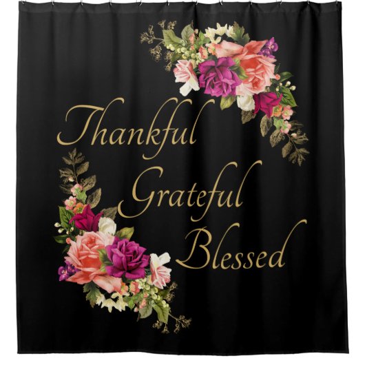 感謝賛美の女性のキリスト教信仰 シャワーカーテン (正面)