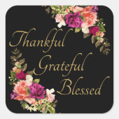 感謝賛美の女性のキリスト教信仰 スクエアシール (正面)