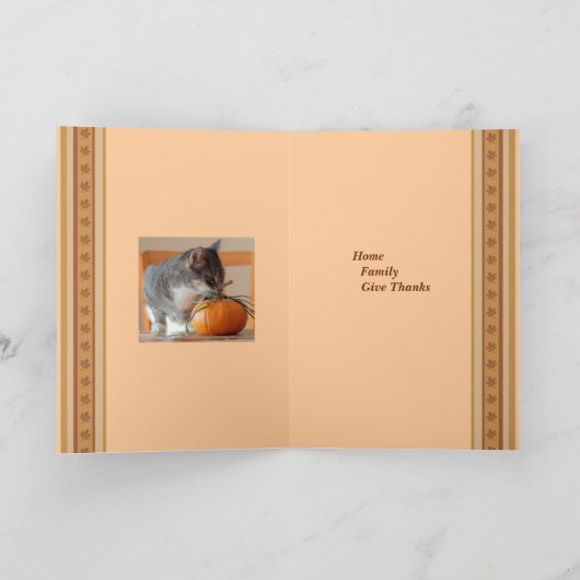 感謝賛美の挨拶カードで猫と シーズンカード (内部)