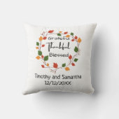感謝賛美の葉秋の結婚式贈り物 クッション (裏面)