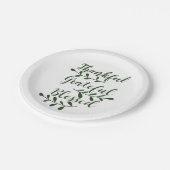 感謝賛美心の濃いモダン緑 ペーパープレート (アングル)